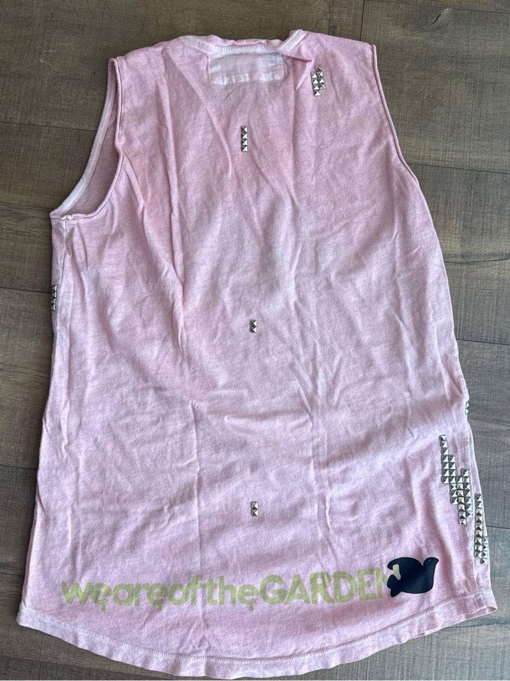 freecity Pink Studded Graphic Tank WE ARE THE BEAT - Picture 2 of 2